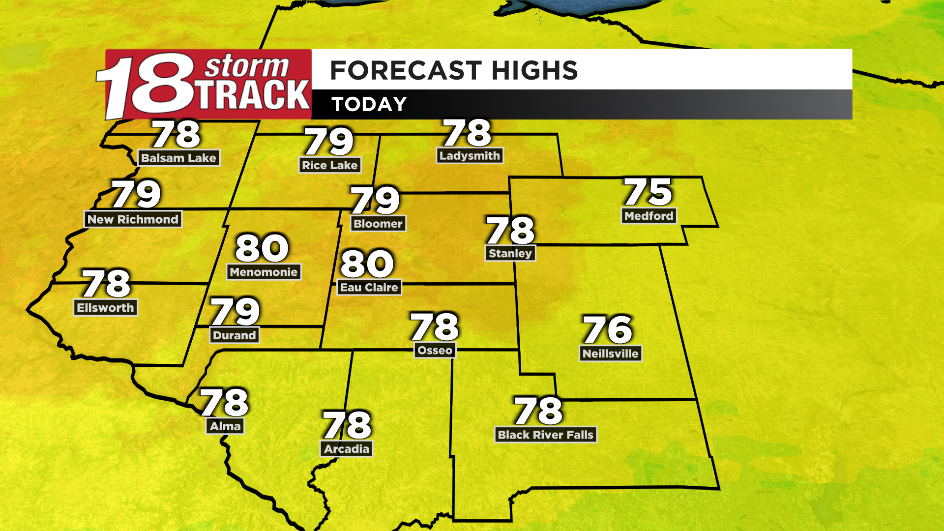 High temperature prediction today.